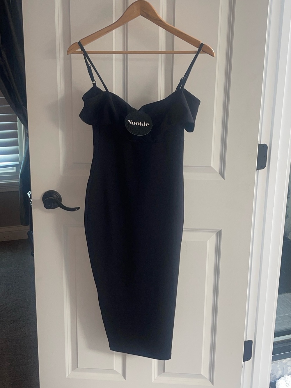 NEW NOOKIE ATHENA'S UNCOVERED PHOENIX DRESS BLACK MIDI LENGTH STRETCH SMALL - Picture 3 of 12
